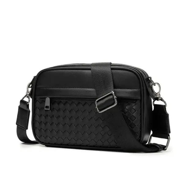 CrossBody Bag Weaving Texture — Black
