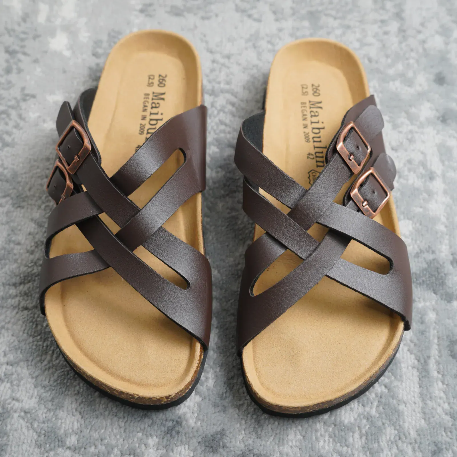 Maibulun CrissCross Slide — Brown