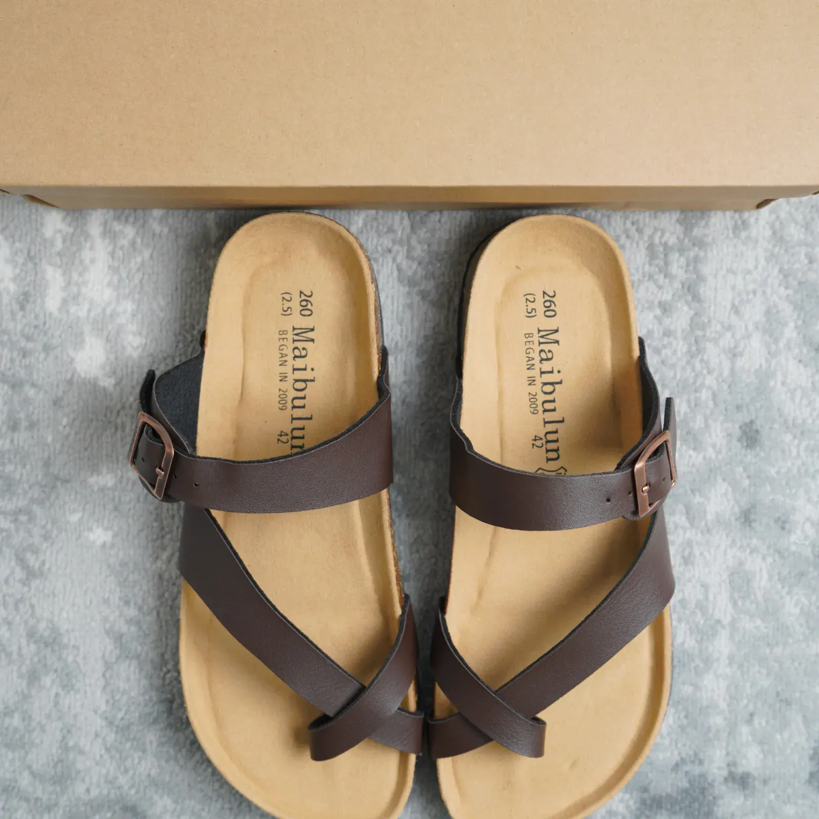 Maibulun Thong Toe Slide — Brown